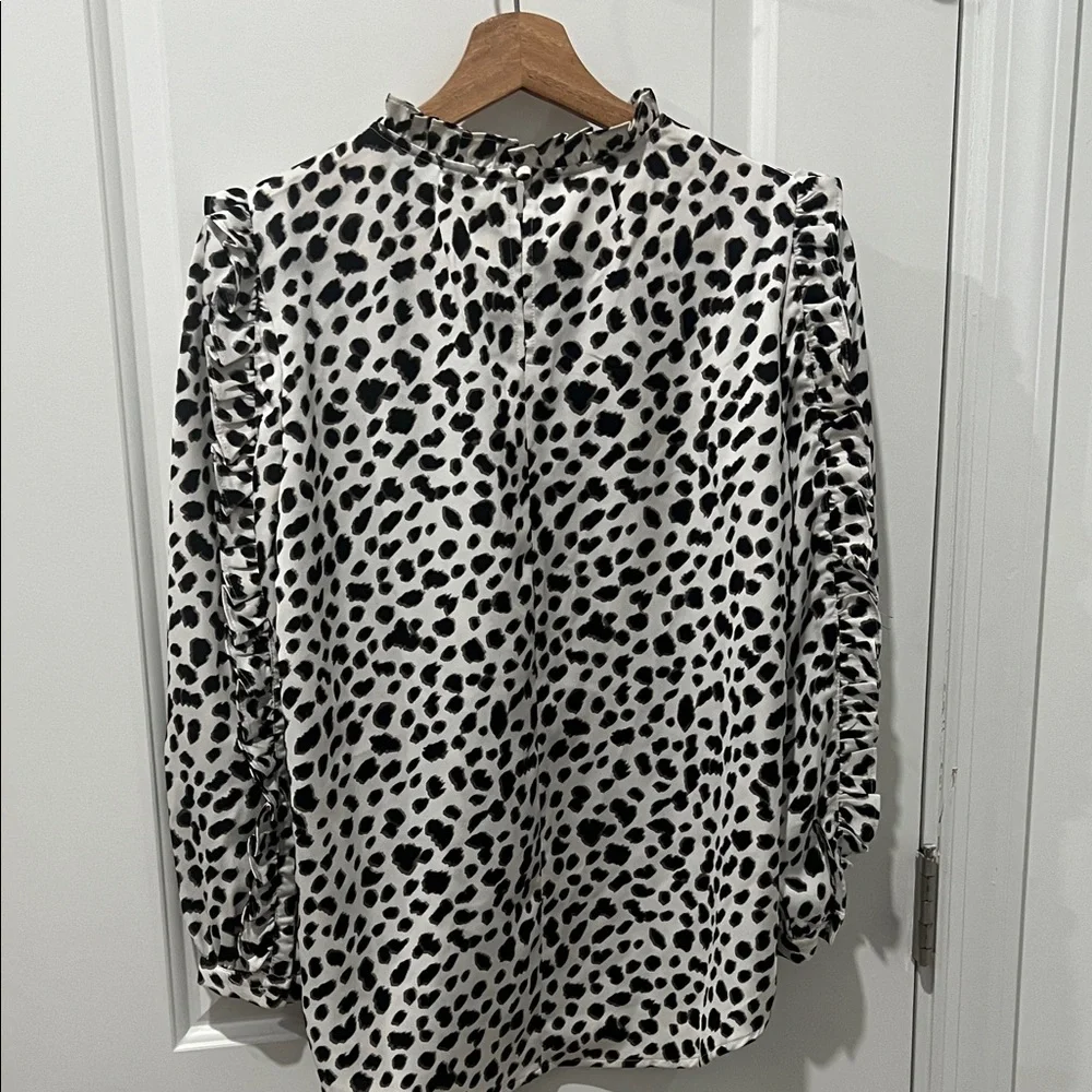 J. Crew‎ Black and White Spotted Blouse